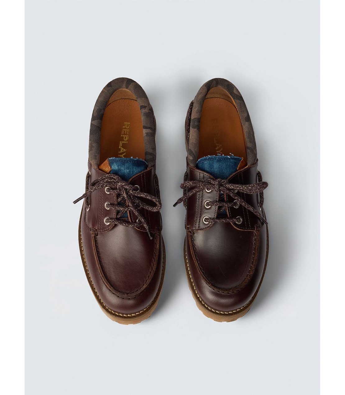 レースアップレザーローファー 詳細画像 ブラウン 4